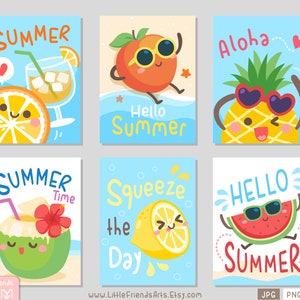 Witajcie letnie owoce świeże na plaży. cytryna ananas arbuz brzoskwinia cytrusy kokos Zestaw prostokątnych clipartów, etykieta prezentowa, karta, wektor EPS
