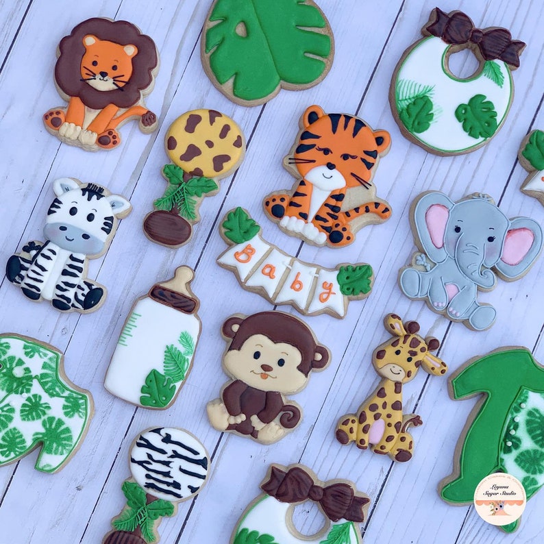 Safari Custom Cookies Safari Baby Shower Cookies Jungle Etsy