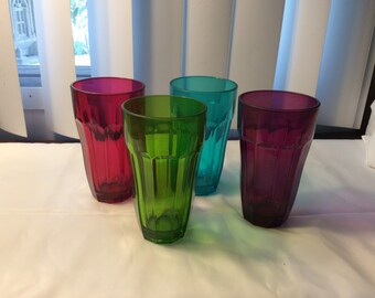 Colored Drinking Glasses Etsy