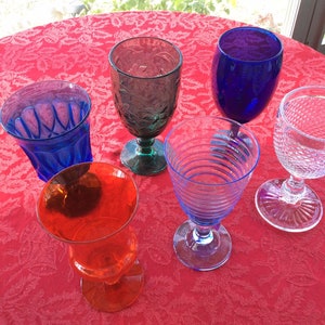 Mismatched colorful drinking goblets ( set of 6 )