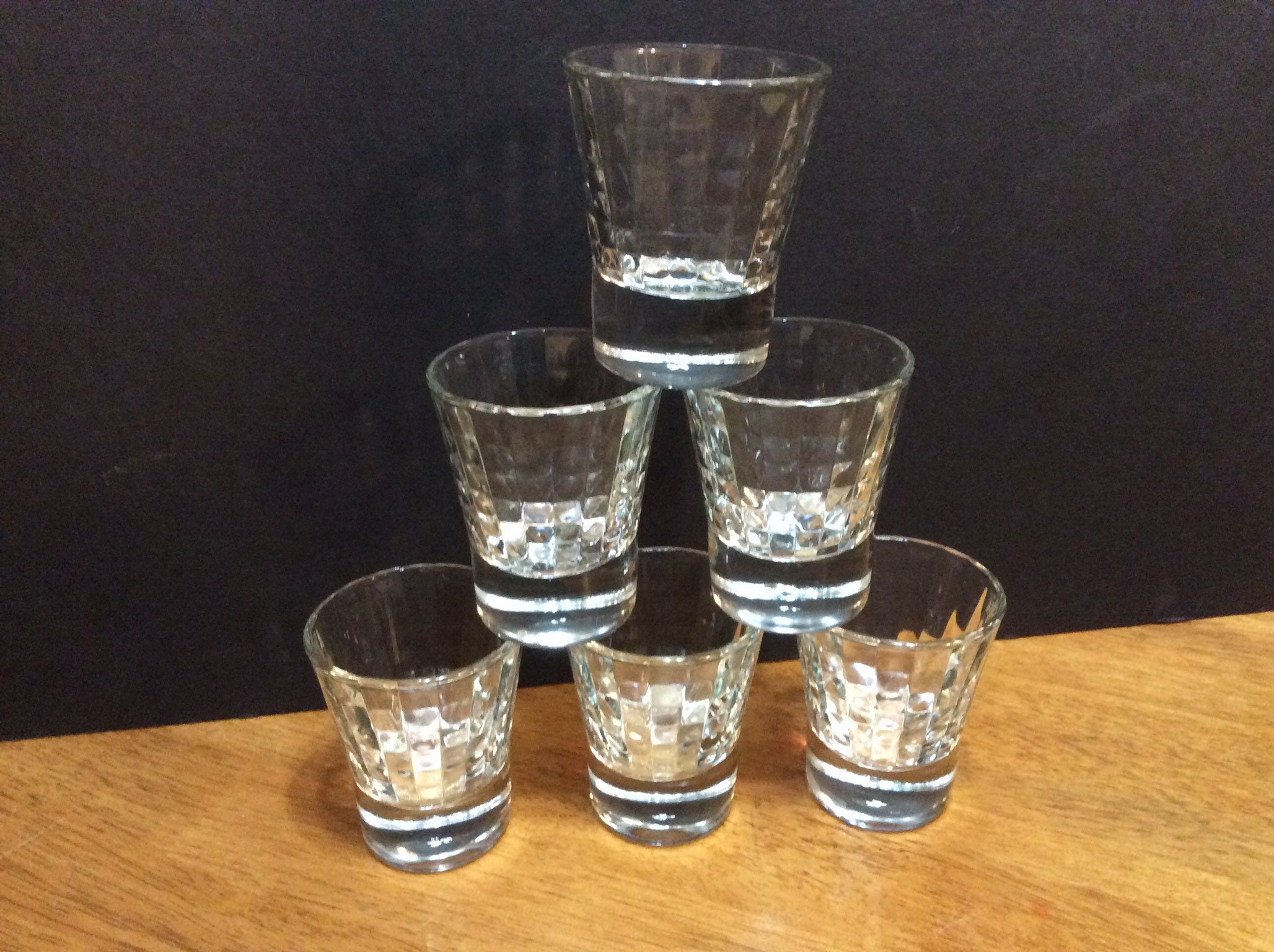 Elegant set of crystal whiskey glasses