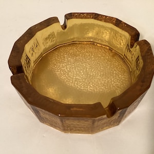 Medium Vintage Collectible Amber Glass Ashtray