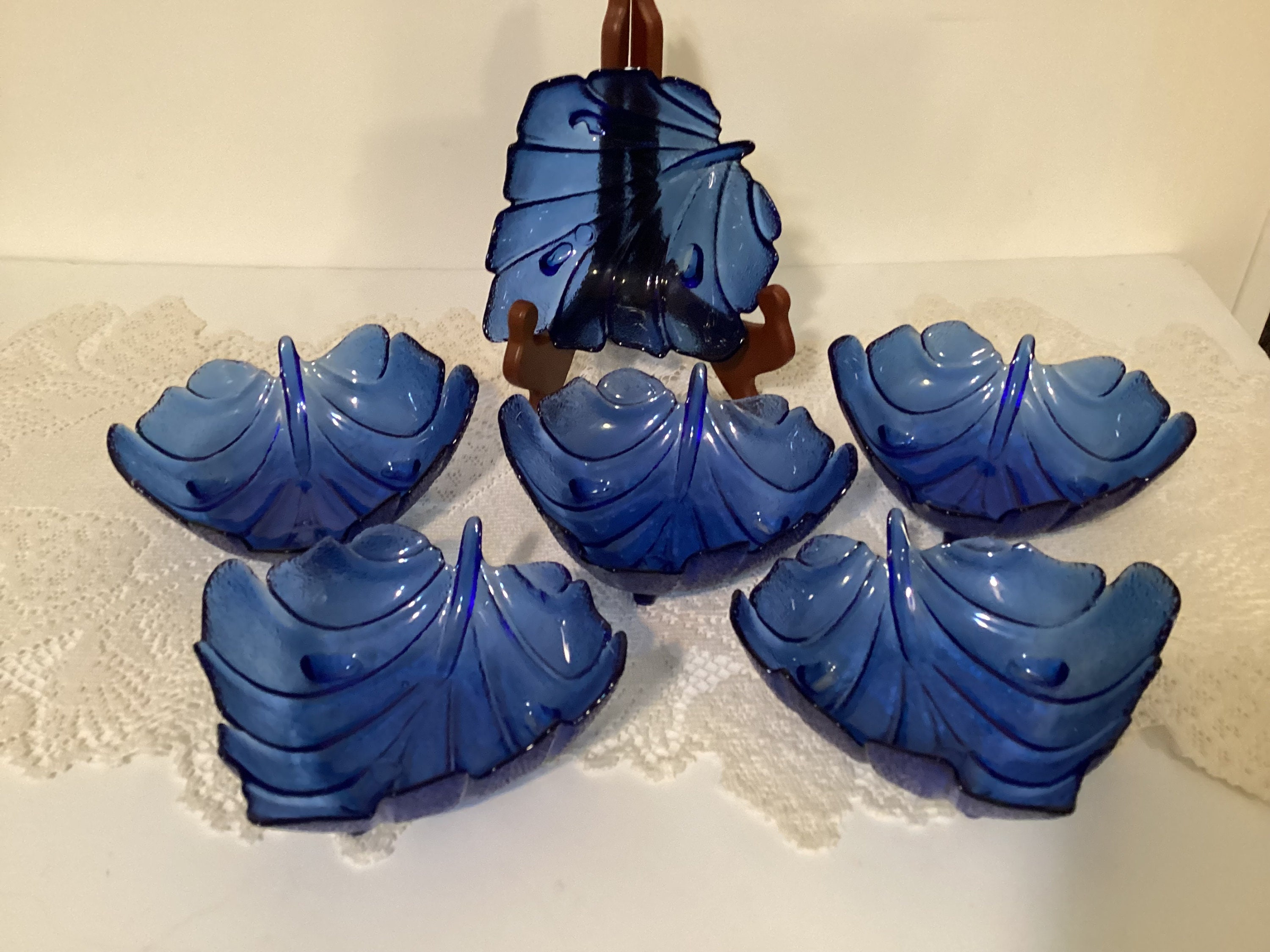 青いガラスデザートボウル 青いボウル | ガラス工房FARO