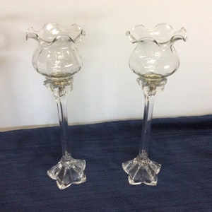 Pair of 9 inch candle holders with votives