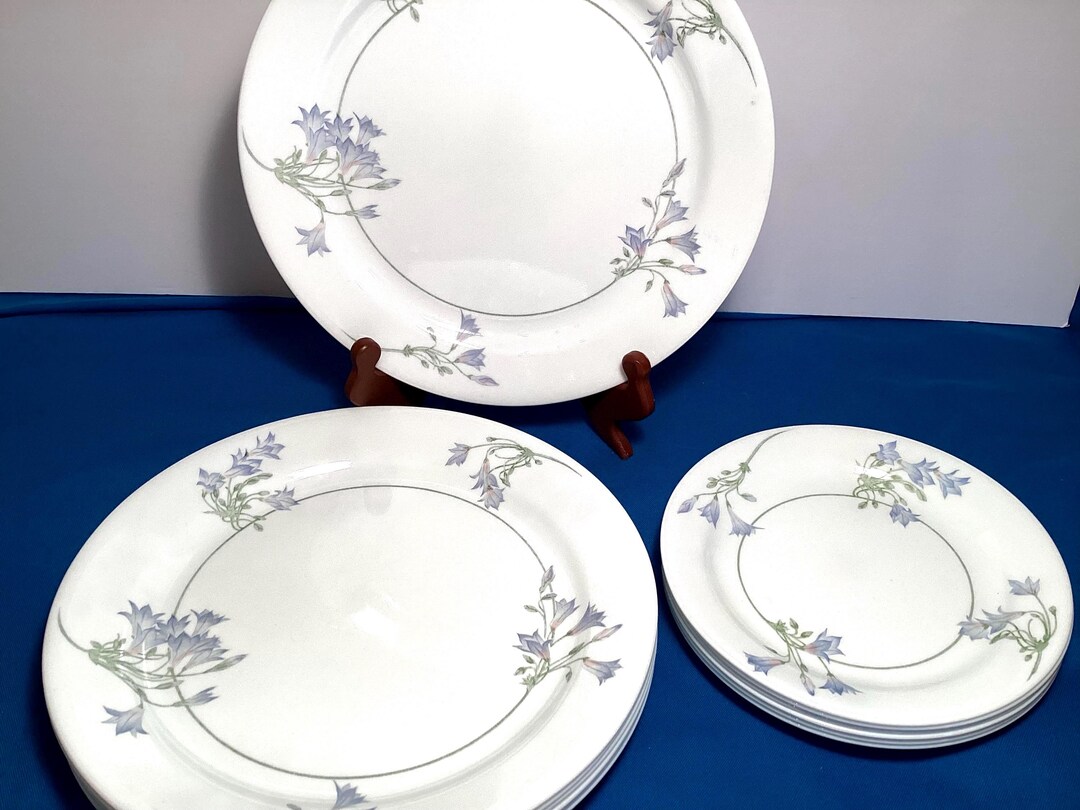 13 Piece Corelle Blue Dusk Plates - Etsy