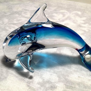 Gorgeous Sardinia Crystal Dolphin Figurine Made in Italy