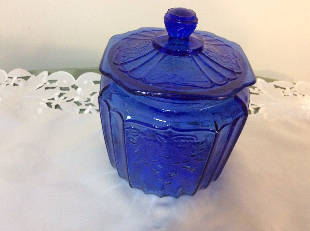 Beautiful Cobalt Blue Cookie Jar/ Biscuit Jar Etsy