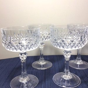 Vintage set of 4 Cristal D’Arques Longchamp Coupe Glasses