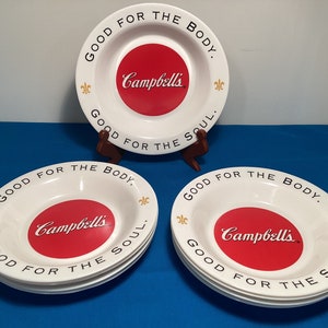 Arcopal France Set of 9 Flat Rim Soup/ Salad / Pasta Bowls ( campbells pattern )