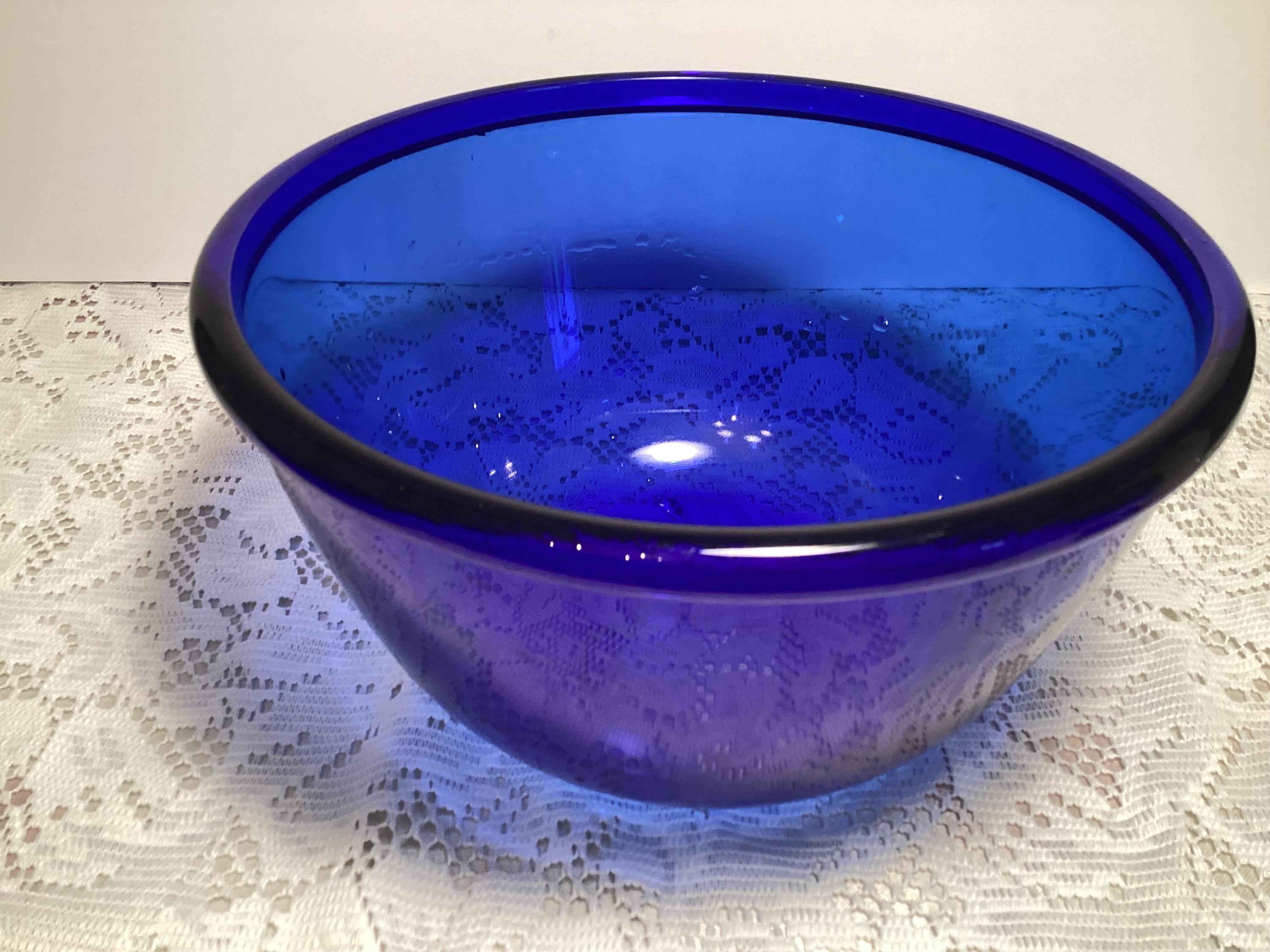 Cobalt Blue Glass Bowl - Etsy