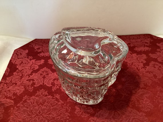 Heart Shaped Crystal Trinket Box - Homco Keepsake Box