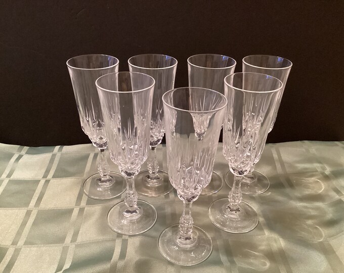 Vintage Beautiful Lead Crystal Champagne Flutes Etsy