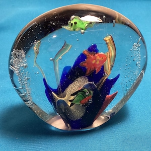 Vintage Murano Type Aquarium Paperweight