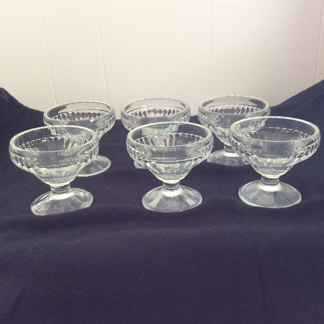 6 Vintage Dessert Glasses Etsy