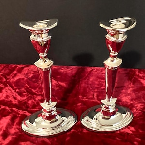 Pair of Silver Plated Made in England Candleholders