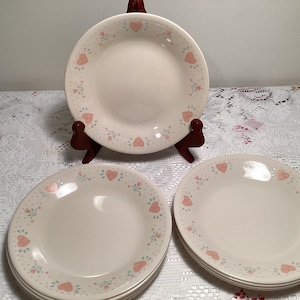 Set of 12 Corelle Dessert Plates in The Forever Yours Pattern 6 3/4 Inches
