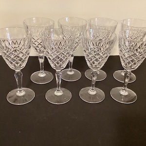 Gorgeous Cut Crystal Wine Glasses ( set of 8 )