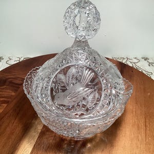 Vintage Large Anna Hutte Bleikristall Lead Crystal Candy Dish
