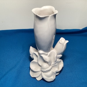 Small Vintage Unique White Vase