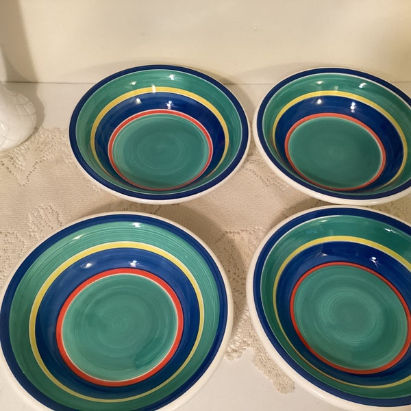 Beautiful set of 4 Italian Ceramic Soup / Pasta Bowls