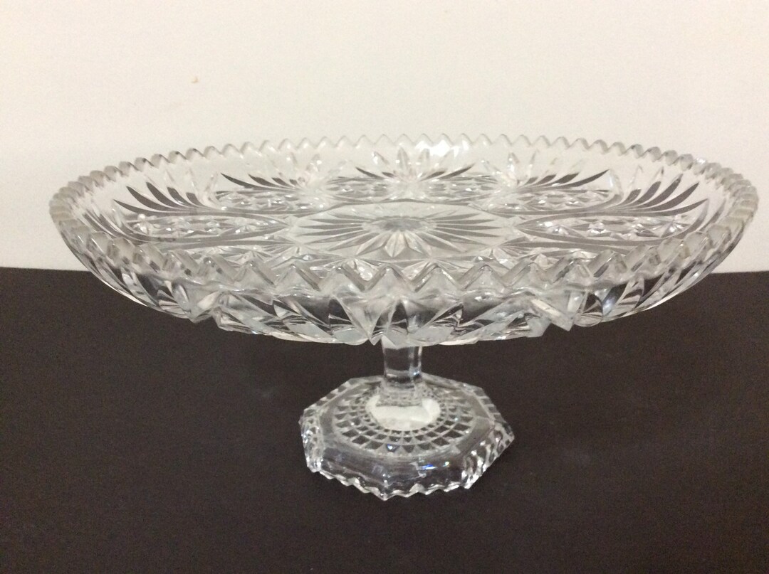 Crystal Pedestal Cake Stand Etsy