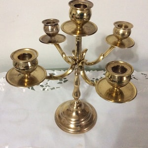 Vintage Brass Candelabra - 5 Candle Holder