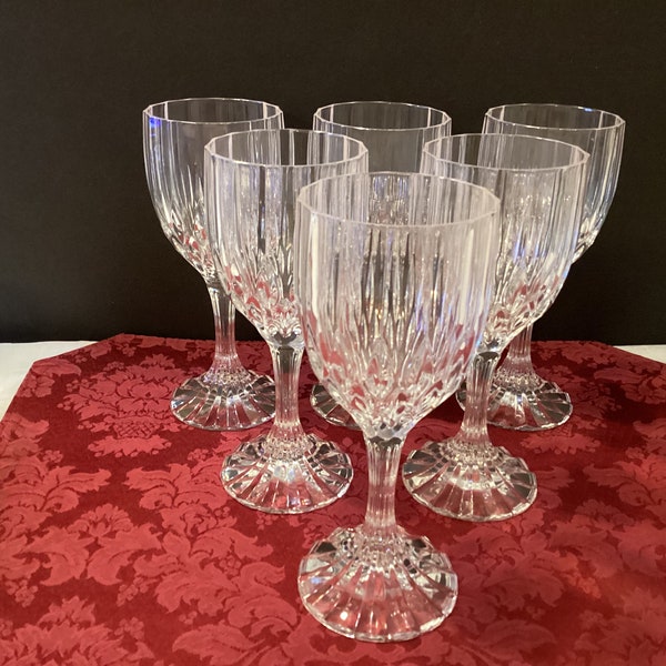 Gorgeous Cristal D’Arques Water/Wine Glasses ( Set of 6 ) Bretagne