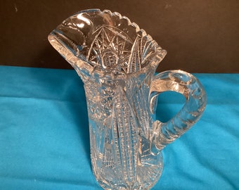 Gorgeous Tall Vintage Crystal Pitcher