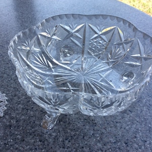Small heavy cut crystal bowl