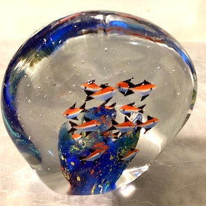 Large Size Vintage Fish Aquarium Art Glass or Paperweight
