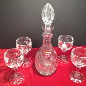 Bleikristall Crystal Wine Decanter with 4 Glasses