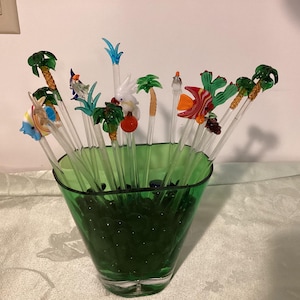 Cocktails Swizzle Sticks and Holder