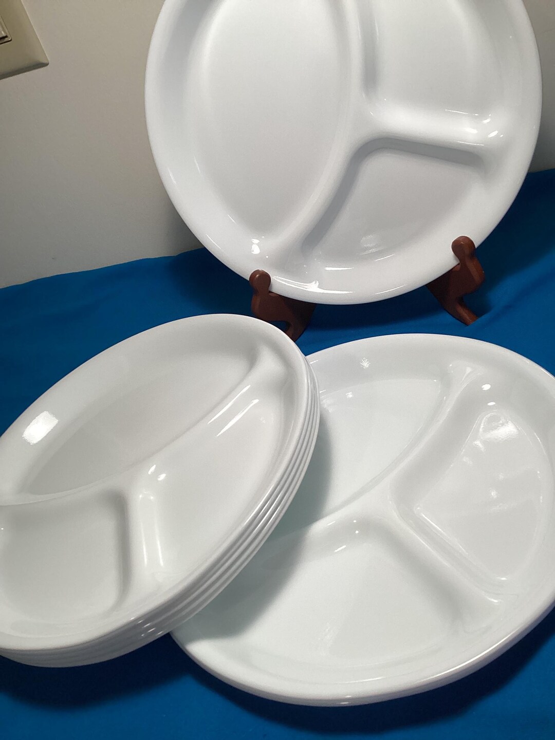 Set of 8 Corelle White Divided Section Dinner Plates - Etsy