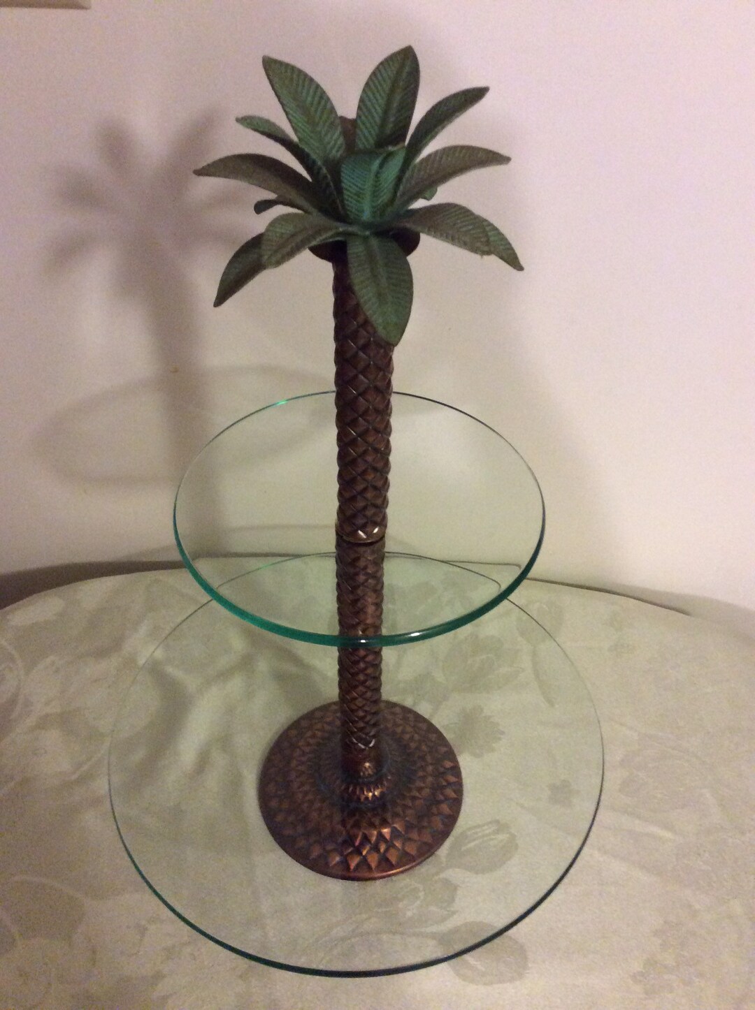 Beautiful 2 Tier Palm Tree Serving Tray Etsy
