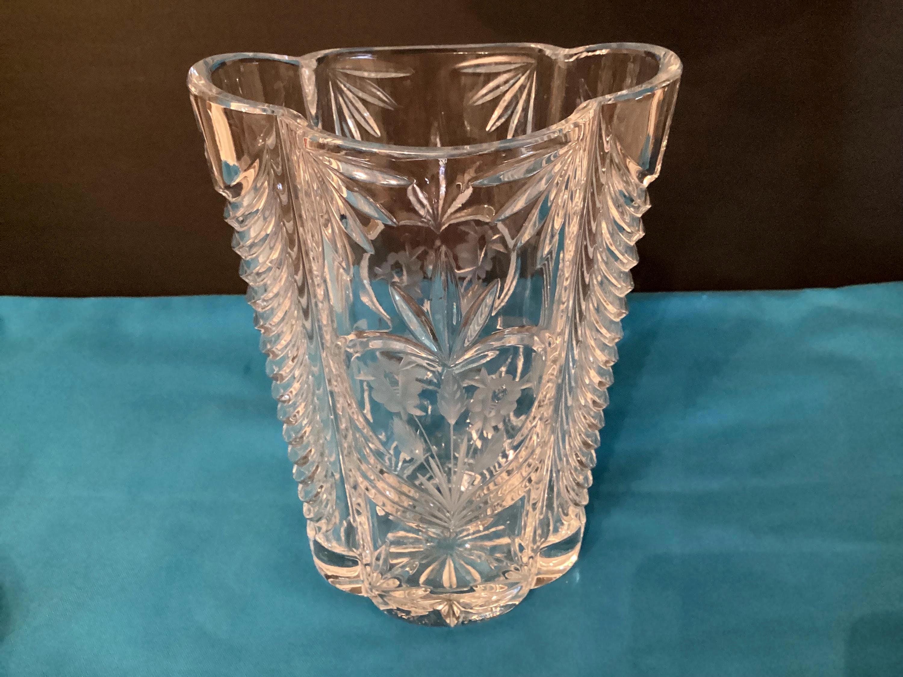 Slovakia Crystal Glass Vase - Etsy