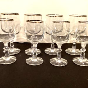 Schott ZWiesel Platinum Rim Vintage Crystal Glasses Set of 8