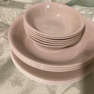 beige corelle dishes