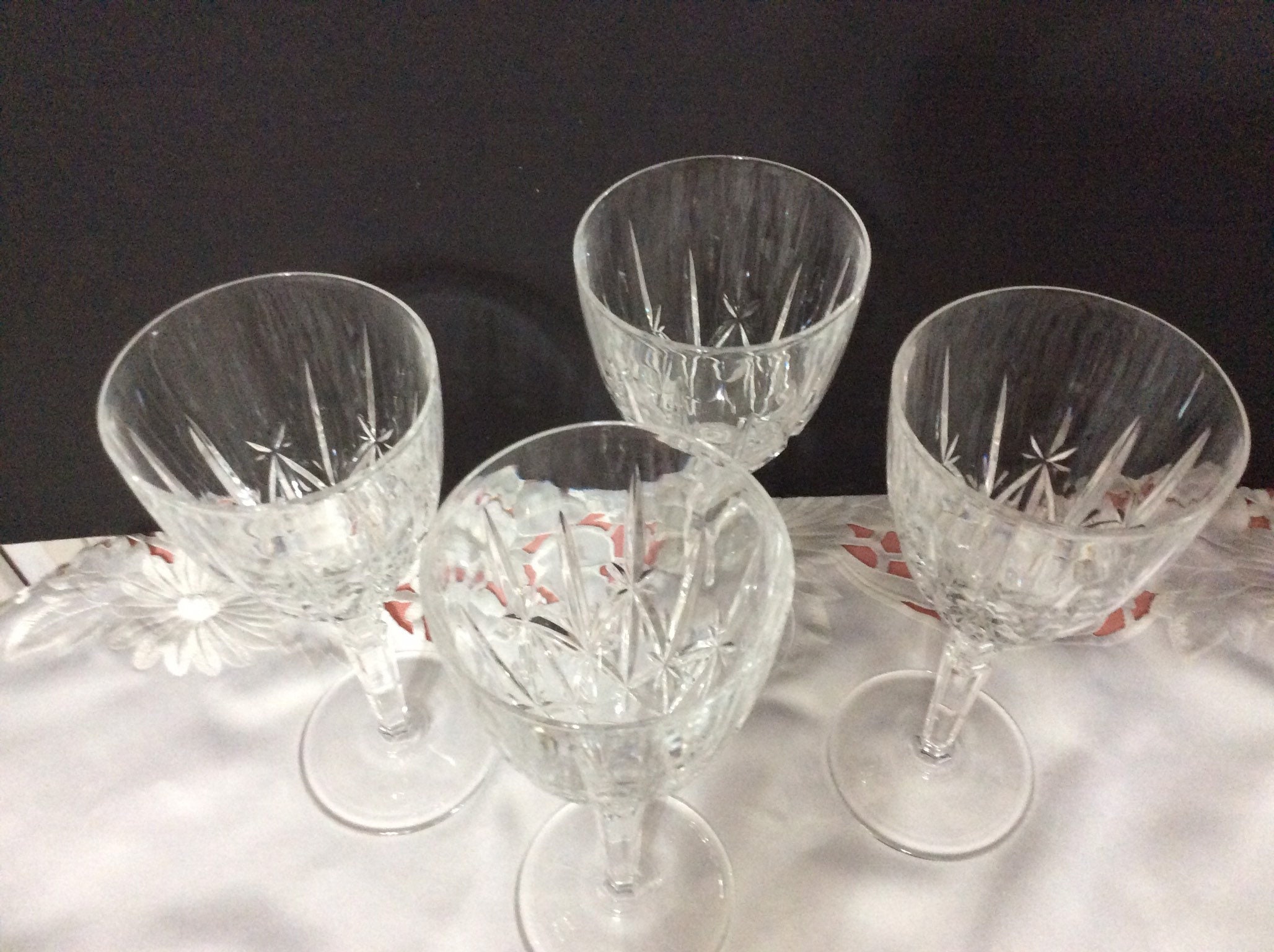 Set of 4 Teal Crystal Wine Glasses — Scout Living