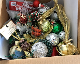 Christmas ornaments box full