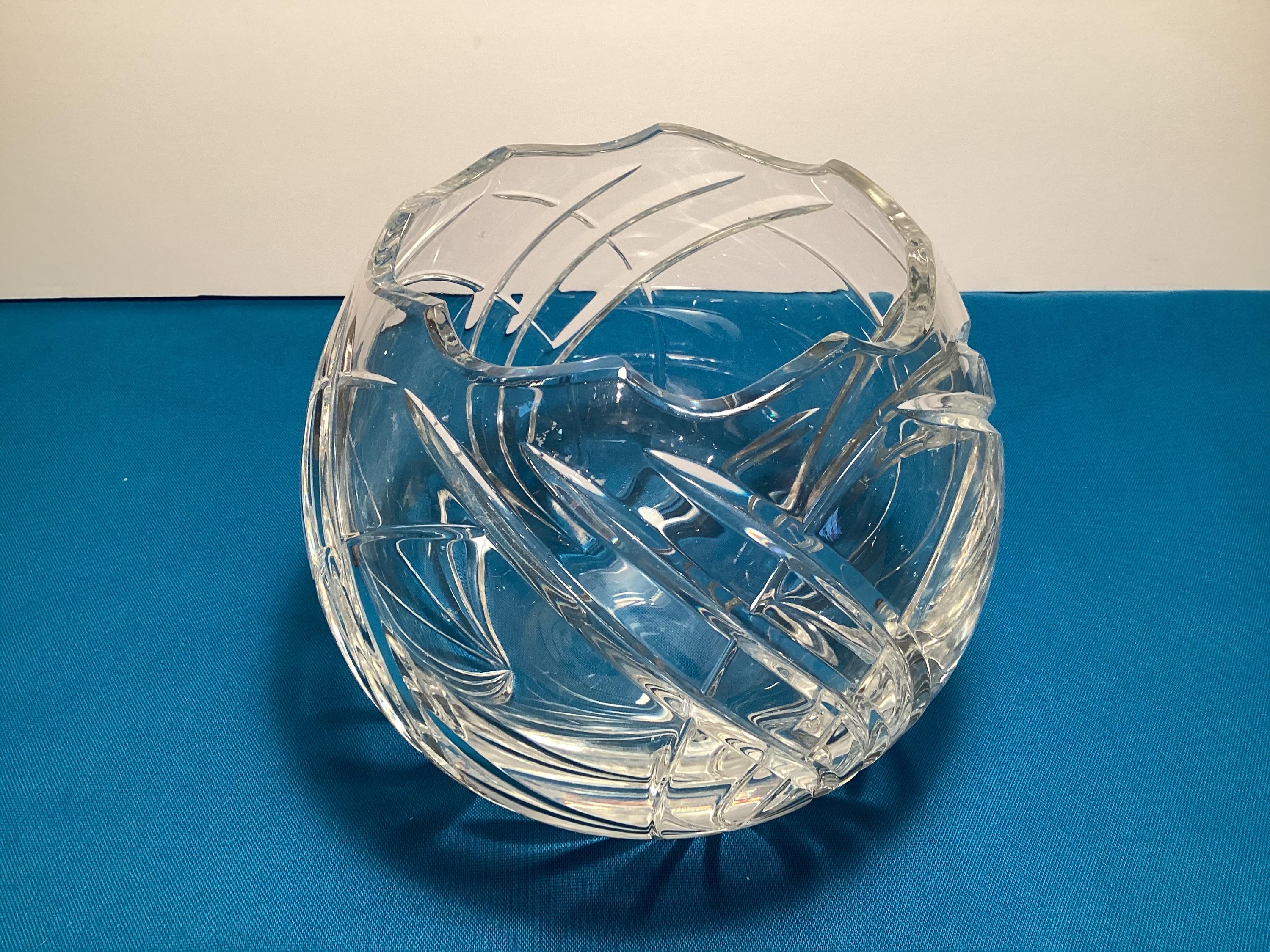 Vintage Crystal Rose Bowl Vase - Etsy