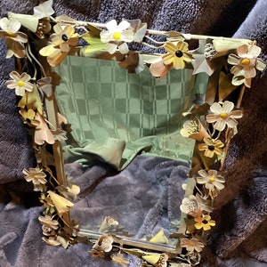 Beautiful Vintage Mirror with Metal Floral Frame