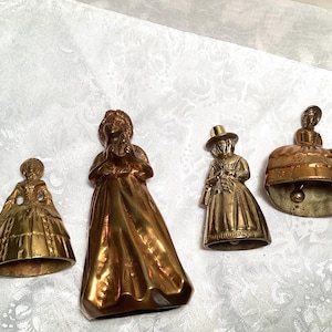 Set of 4 Victorian Ladies Brass Bells
