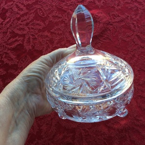 Footed Crystal candy/trinket dish