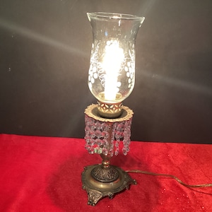 Gorgeous Vintage Brass with Glass Shade Globe Table Lamp /hall light/ night light