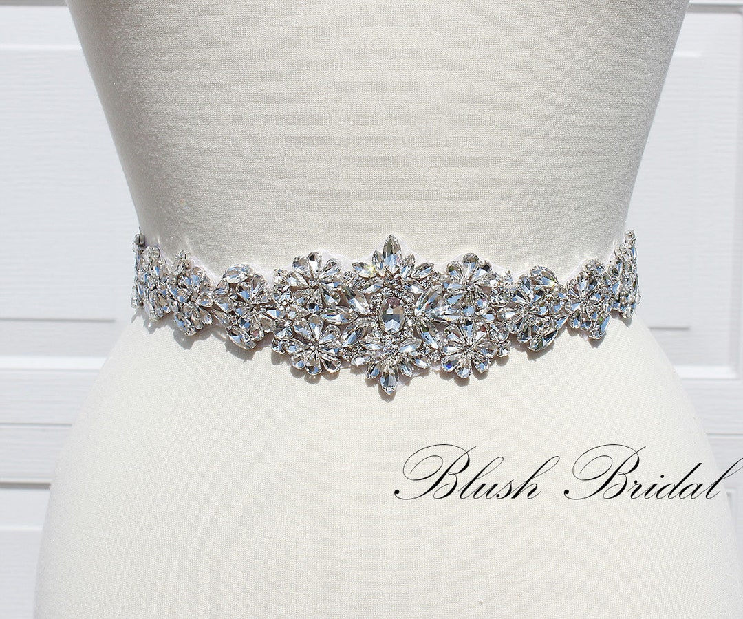 B&B Wedding Belt, Crystal Bridal Belt, Bridal Belt, Wedding Dress Belt