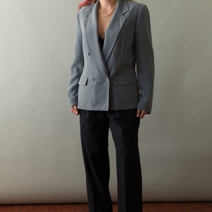 Vintage Gray Blazer | OPEN SIZE | 90&#39;s Gray Double Breasted Blazer | Sz 4