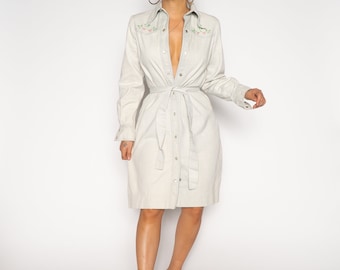 Neiman Marcus Designer Denim Shirt Dress | Vintage Clothing Shop | Shop Restyled Vintage