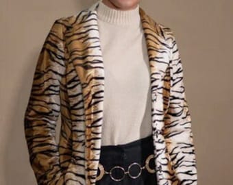 Giacca con stampa animalier vintage anni '90