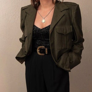 Vintage Green Army Military 60's Jacket Restyled Vintage Shop Latina Owned Business image 1