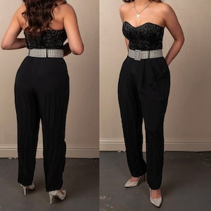 Vintage Black Belted Trousers